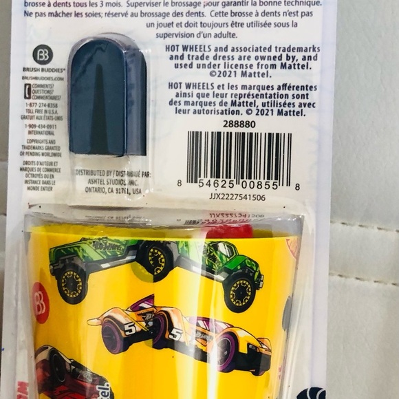 Hot wheels 3pc brush buddies soft ergonomic toothbrush, cap and rinsing cup new - Picture 7 of 11